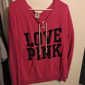 Vintage VS Pink lace up top